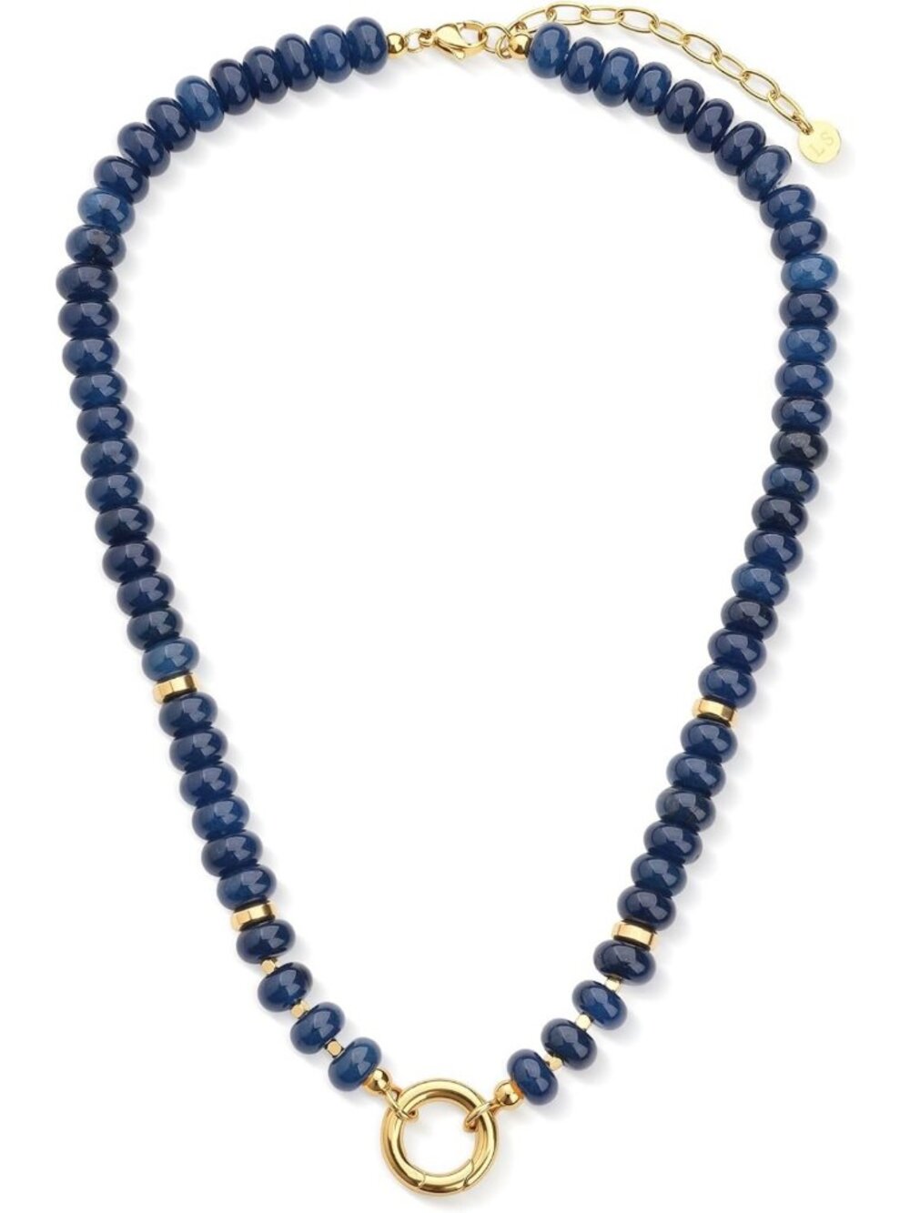 Colorful Natural Gemstone Beaded Choker Necklace for Women with Charm Holder